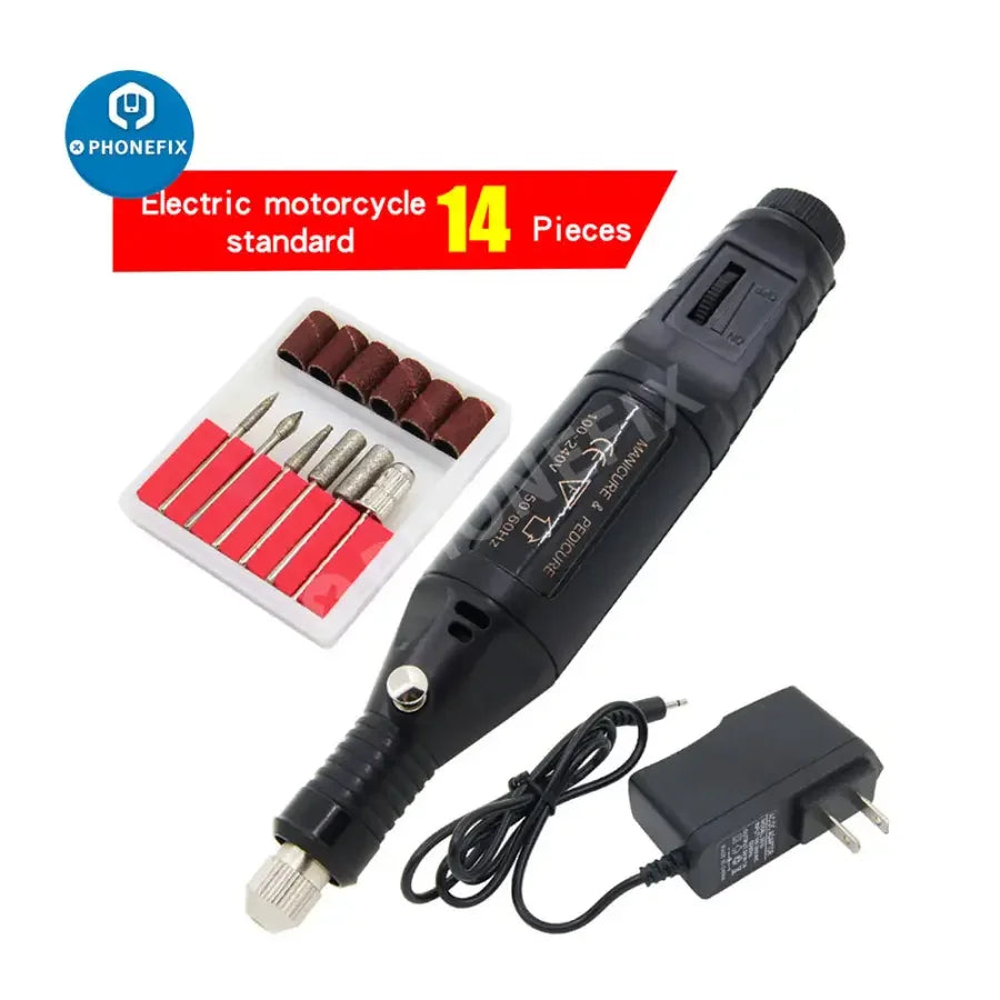 PHONEFIX electric carving pen engraver rotary tool kit for PCB grinding, polishing, and detailed engraving on electronic components.