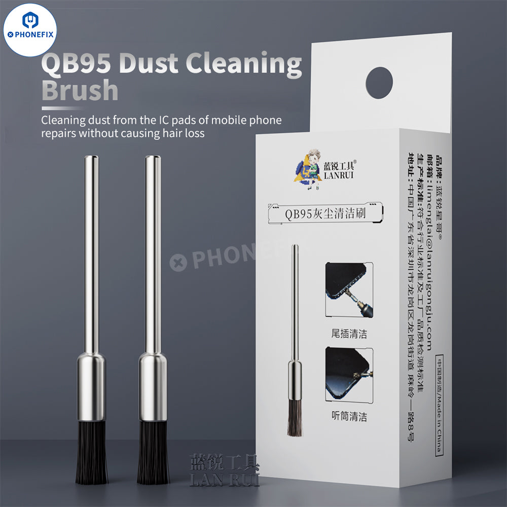LANRUI QB95 PCB charging port dust cleaning brush for phone repair, designed for cleaning and grinding phone PCB components.