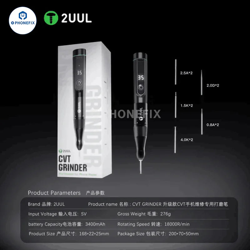 Phonefix 2UUL CVT Grinder PCB IC grinding pen with stepless speed control for precise circuit board component removal.