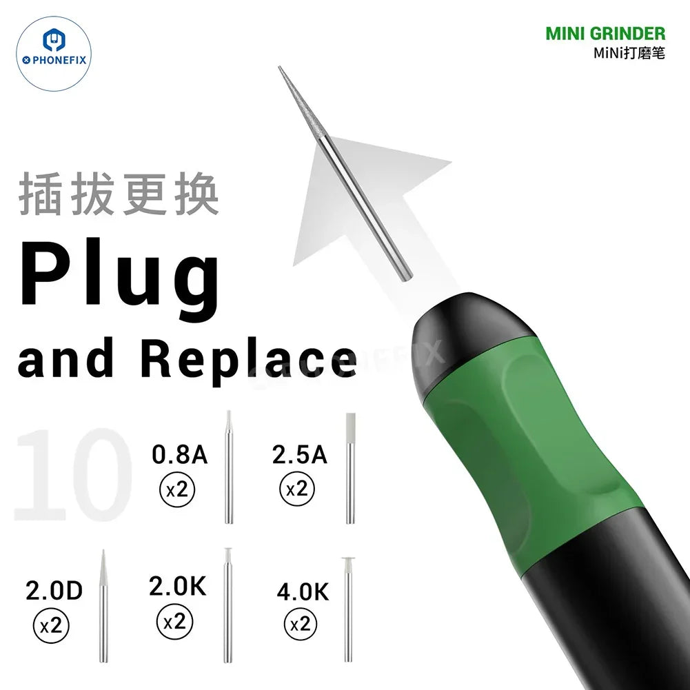 PHONEFIX 2UUL DA81 rechargeable PCB grinding pen for chip change repair, stepless speed control, electric repair tool.