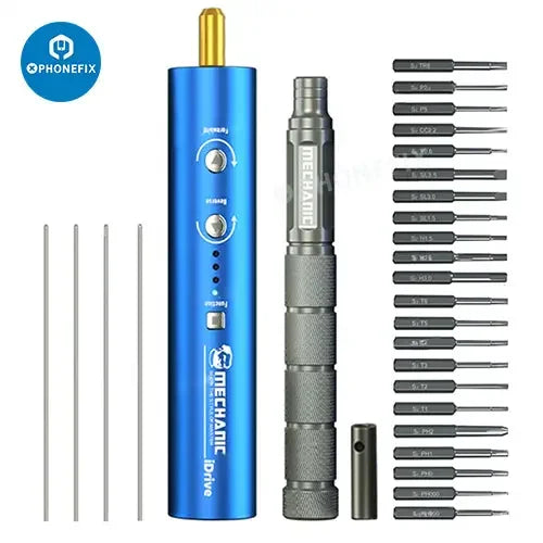 PHONEFIX Mechanic iDrive Electric OCA Glue Remover Screwdriver Set, PCB grinding tool for precise electronics repair work
