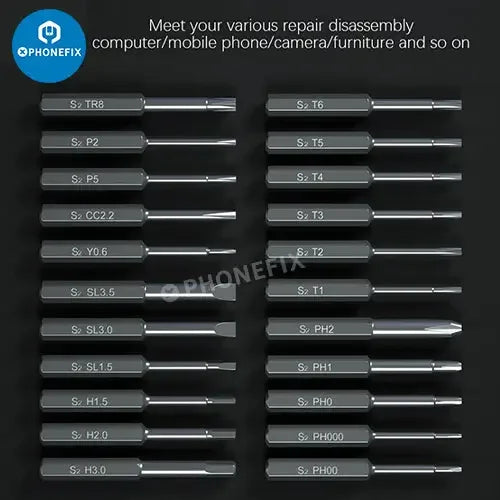 PHONEFIX Mechanic iDrive Electric OCA Glue Remover Screwdriver Set for PCB grinding and screen repair.