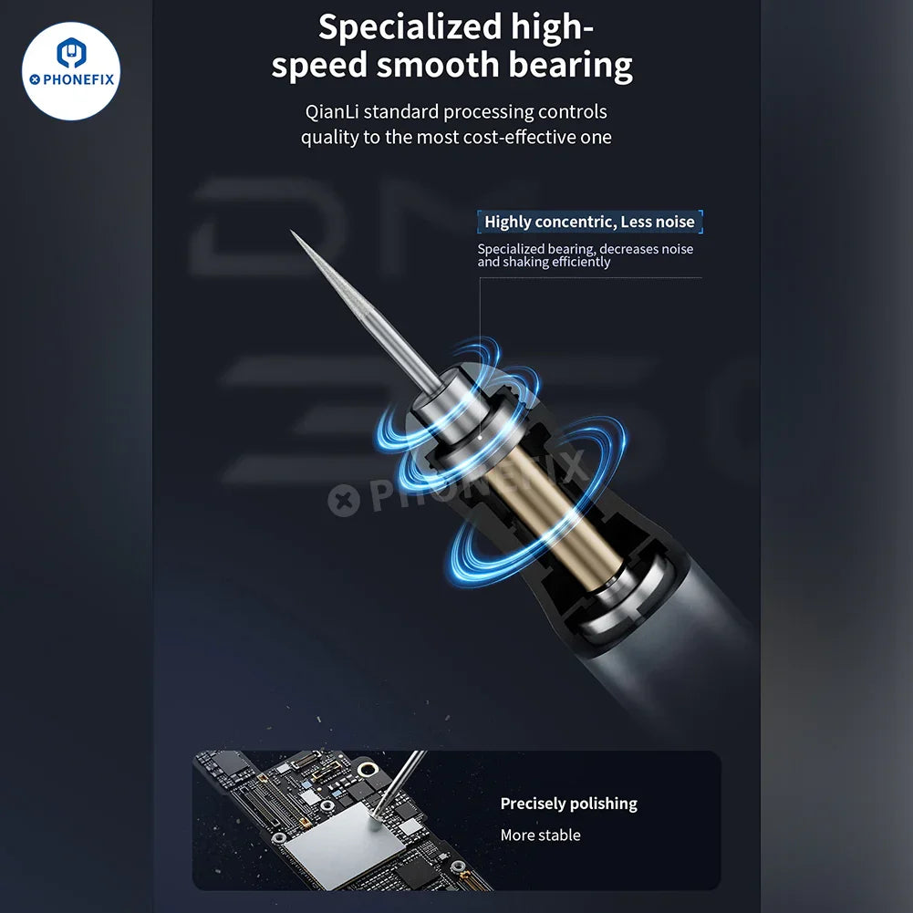 QIANLI iHandy DM460-K PCB polishing pen by PHONEFIX for grinding and cutting electronic chips and circuit boards.