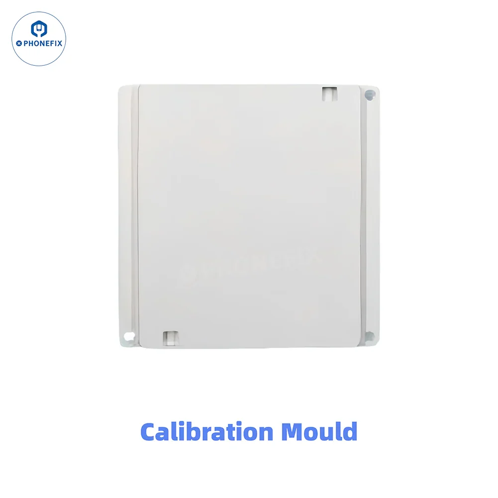 PHONEFIX JC CNC Grinder EM03 EM02 PCB grinding tool for iPhone repair, shown with calibration mould for precise PCB and IC grinding.