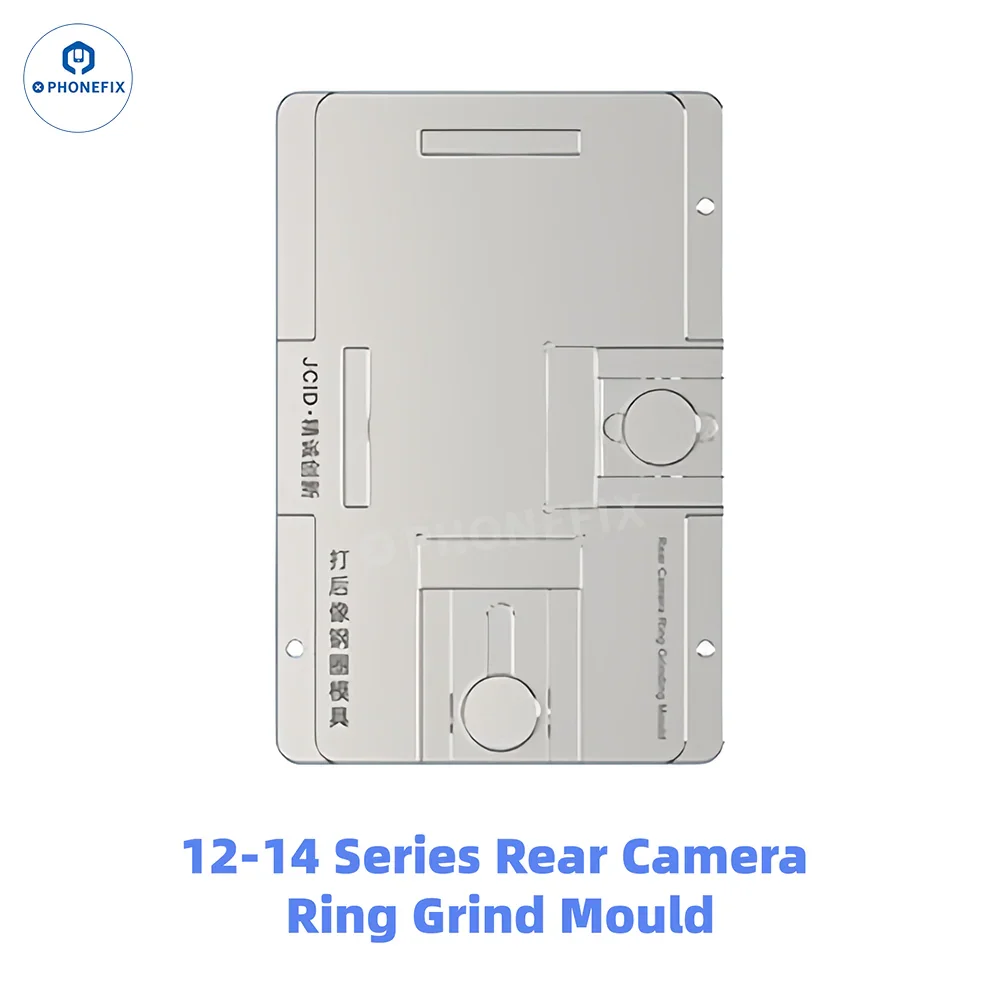 PHONEFIX JC CNC PCB grinding tool for iPhone repair, featuring a rear camera ring grinding mold for precise IC and PCB grinding.