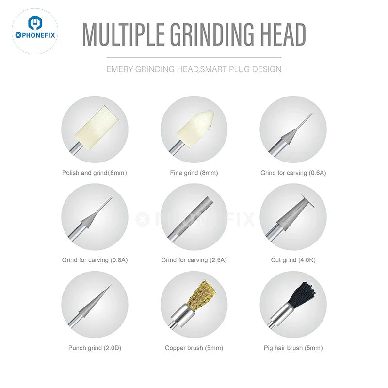 PHONEFIX PCB Grinding Tool polishing pen for BGA chip removal and repair on circuit boards, ideal for precise electronic repairs.