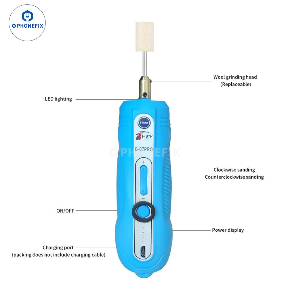 PHONEFIX G-07PRO LCD Screen OCA Glue Remover PCB Grinding Tool with grinding and cutting features for electronic repairs