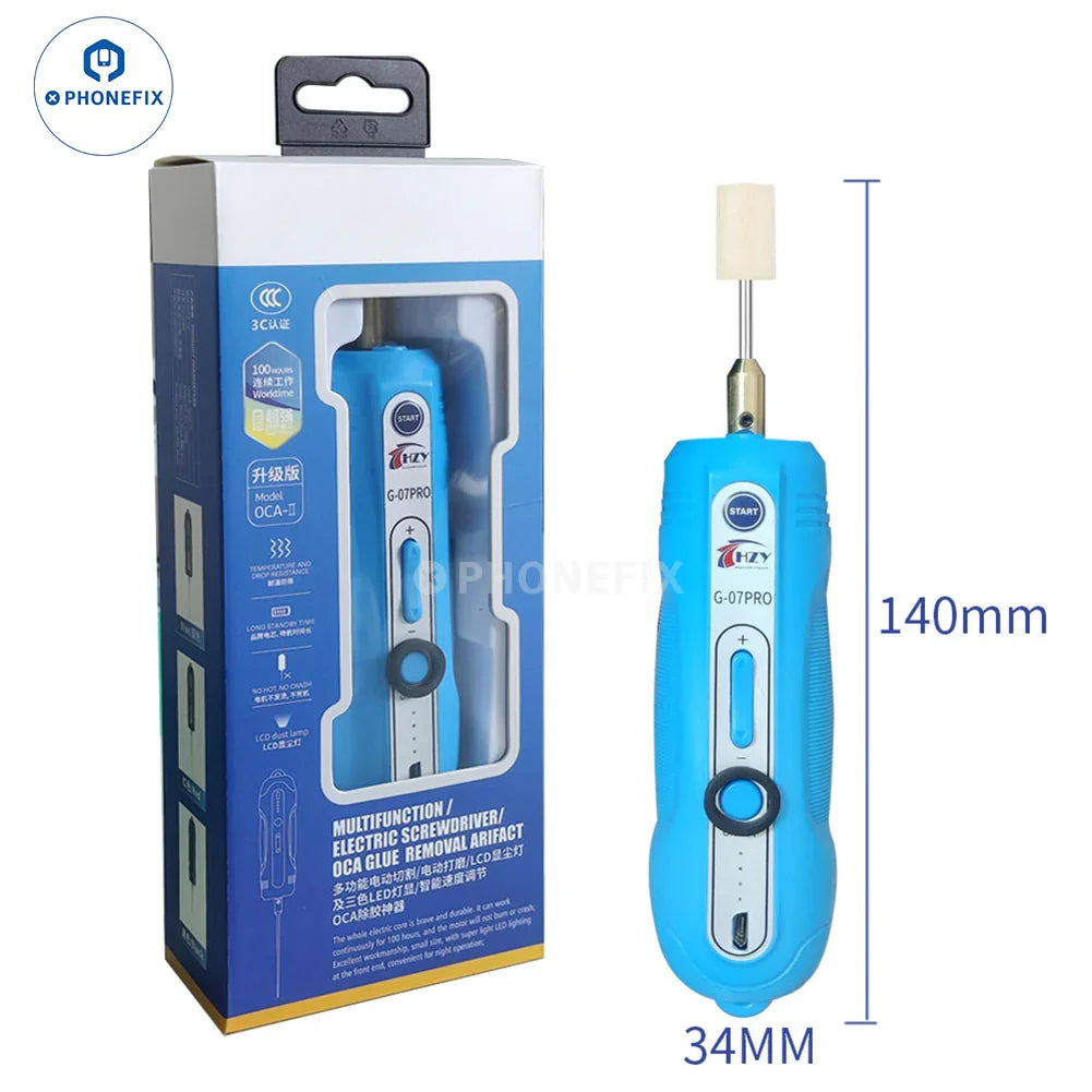 PHONEFIX G-07PRO LCD Screen OCA Glue Remover PCB grinding tool with grinding and cutting features for electronics repair.