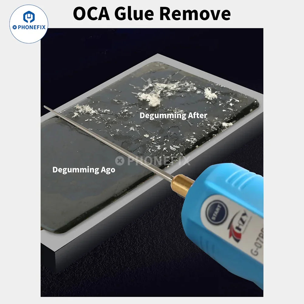 PHONEFIX G-07PRO LCD Screen OCA Glue Remover PCB grinding tool with grinding and cutting blades for electronics repair.
