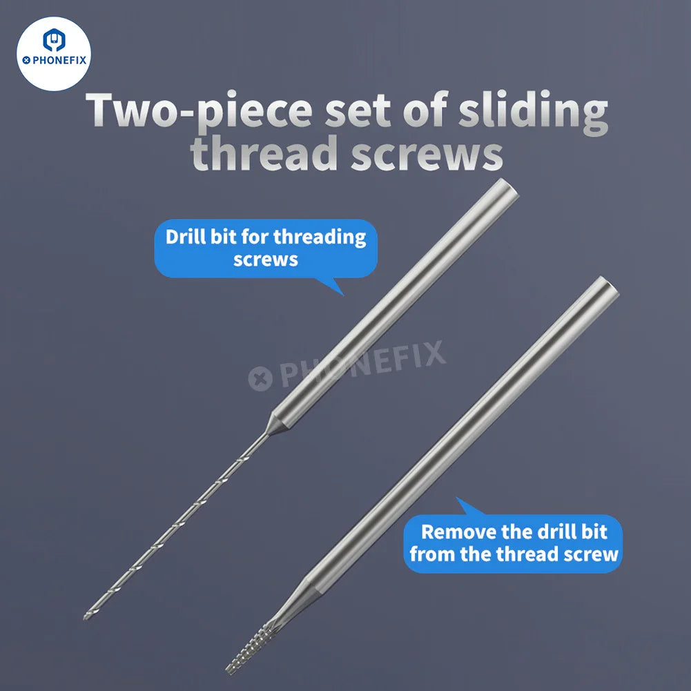 LANRUI U8 sliding drill bit for phone stripped screw removal, PCB grinding tool by PHONEFIX used for electronic repair.