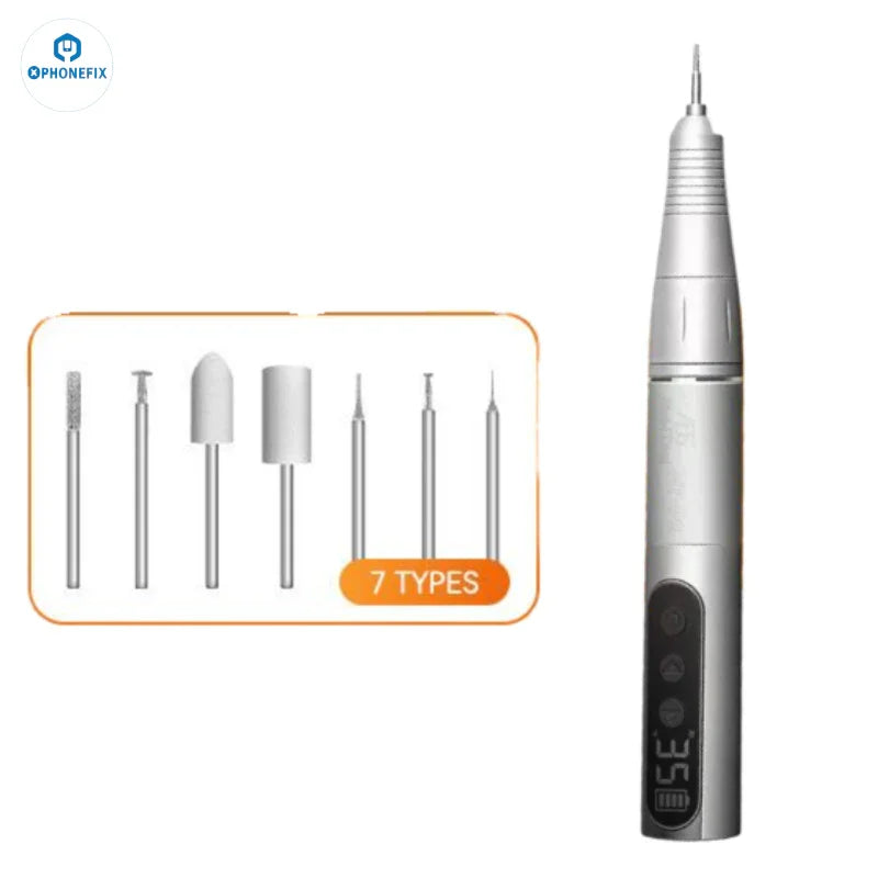 PHONEFIX MobiTool MT-P2 handheld PCB grinding pen used for phone repair, featuring a compact design and precision grinding tip.