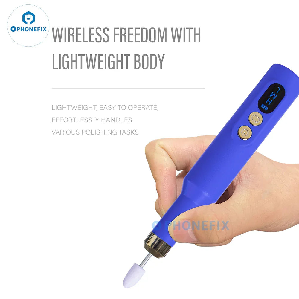 PHONEFIX HW-013 wireless charging grinding pen, PCB polishing tool with grinding tip and compact design for electronic repairs