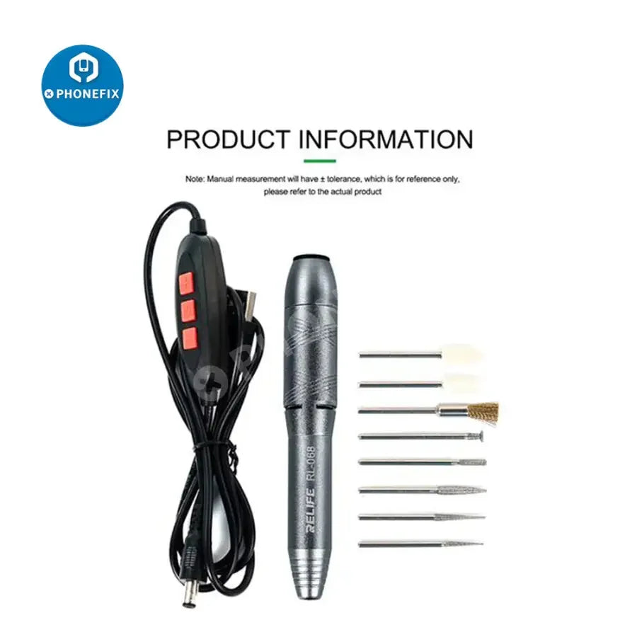 PHONEFIX RL-068/B/C PCB polishing and engraving pen for motherboard grinding, precision tool for electronic repairs.