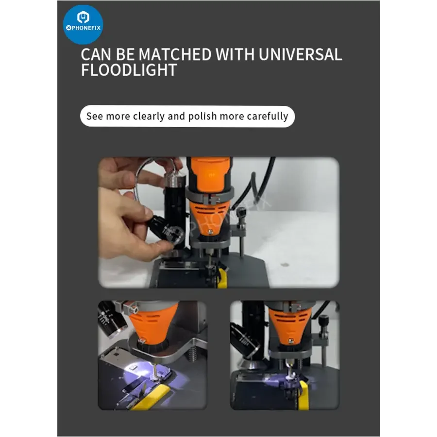 PhoneFix TBK 125W IC Grinder motherboard screen polishing platform, PCB grinding tool for precise electronic component work.
