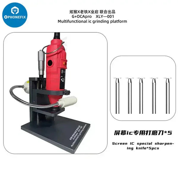 TBK 125W IC grinder motherboard screen polishing platform, a PHONEFIX PCB grinding tool for precise electronic component work.