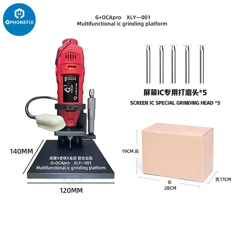 PHONEFIX G+OCA Pro XLY-001 camera ring screen IC grinding polish platform for PCB grinding and polishing.