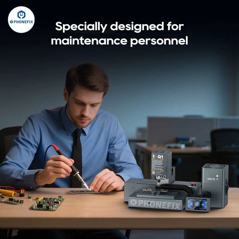 Xwitzeal Q1 CNC grinder phone camera PCB chip grinding machine by PHONEFIX, showcasing the compact PCB grinding tool for electronics repair.