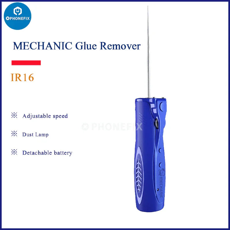 PHONEFIX Mechanic 6-in-1 iR13 PCB grinding tool for OCA glue cleaning, grinding, and cutting on electronic devices.