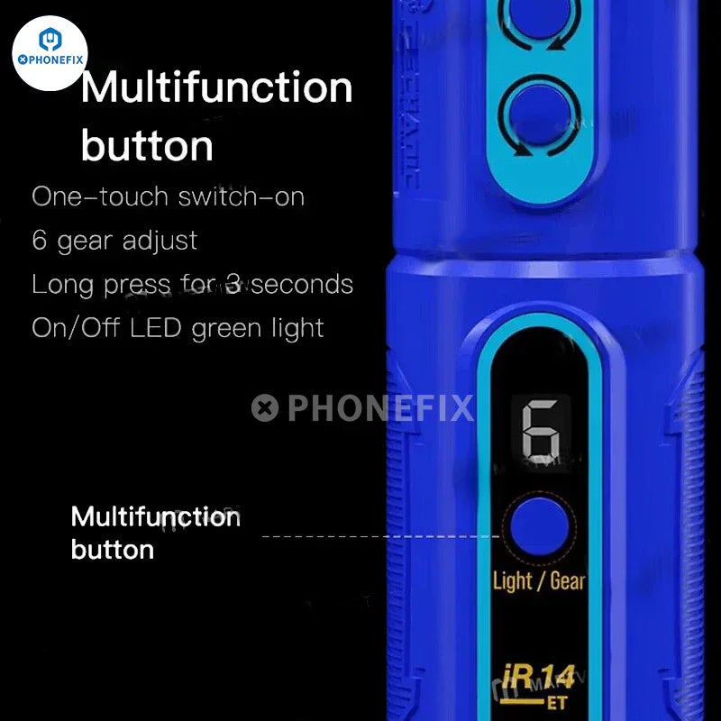 PhoneFix 6-in-1 PCB grinding tool with cutting, cleaning, and grinding features for iR13 OCA glue removal and PCB repair.