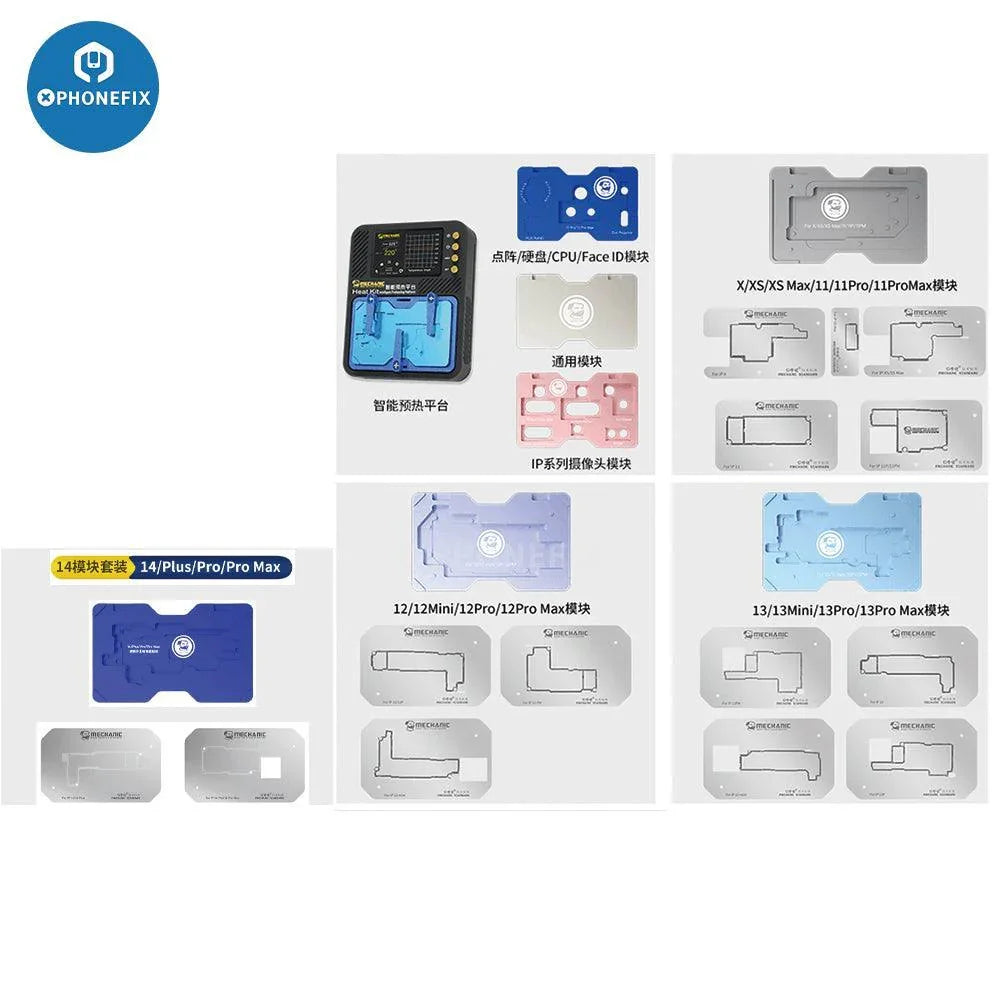 Kit de chauffage mécanique PHONEFIX pour le soudage par refusion sur PCB, plateforme de préchauffage pour la réparation et la remise en état de composants électroniques.