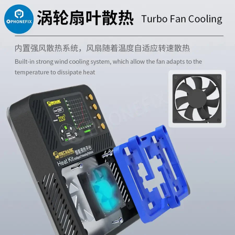 Kit de chauffage mécanique PhoneFix, plateforme de préchauffage pour le soudage par refusion de circuits imprimés, pour des opérations de chauffage et de réparation précises.