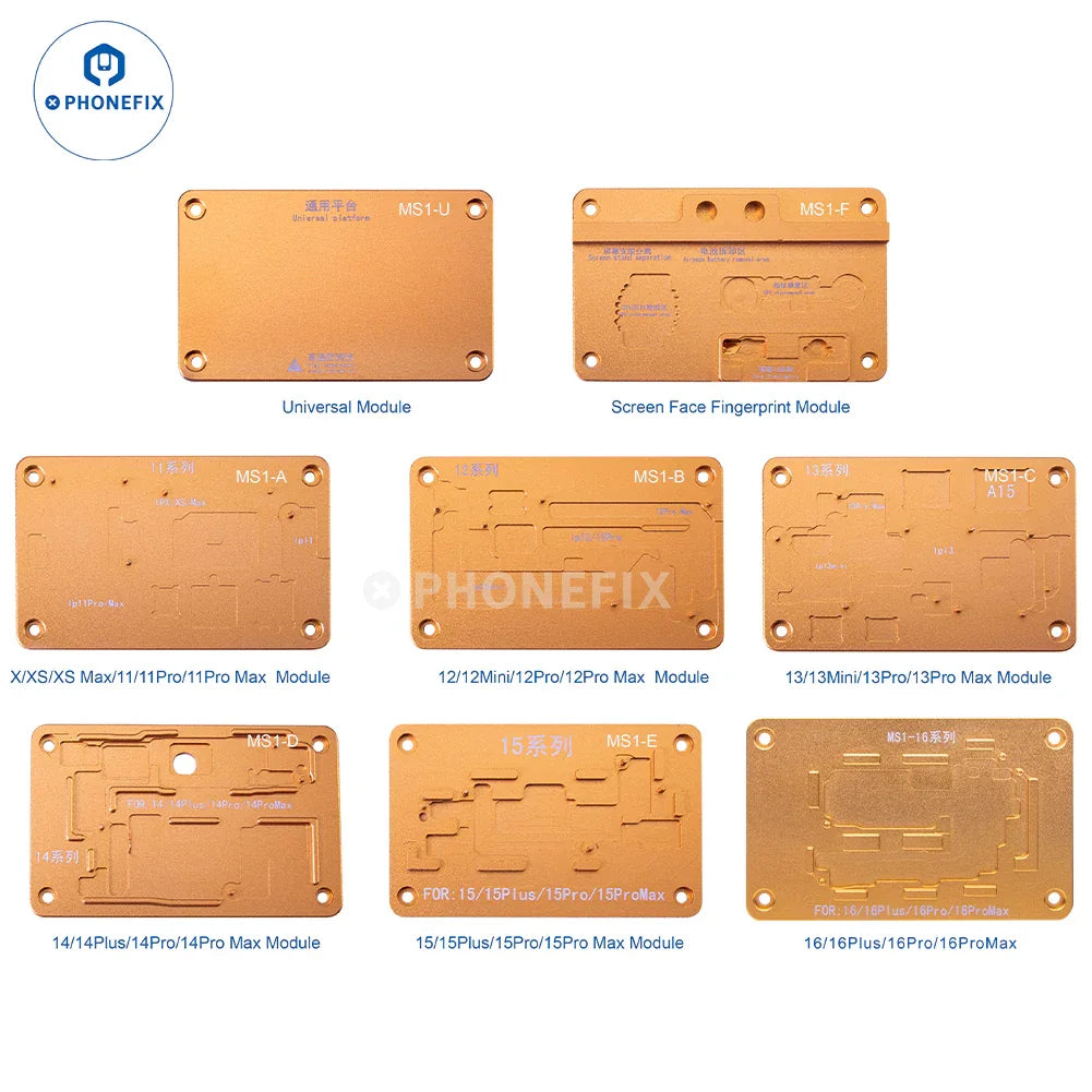 PHONEFIX BA13 PCB heating platform with universal US plug, designed for preheating iPhone X to 16 Pro Max models.