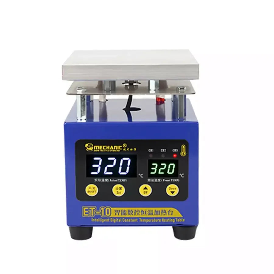 Phonefix MECHANIC ET-10 digital PCB heating platform with constant temperature control for electronics repair.