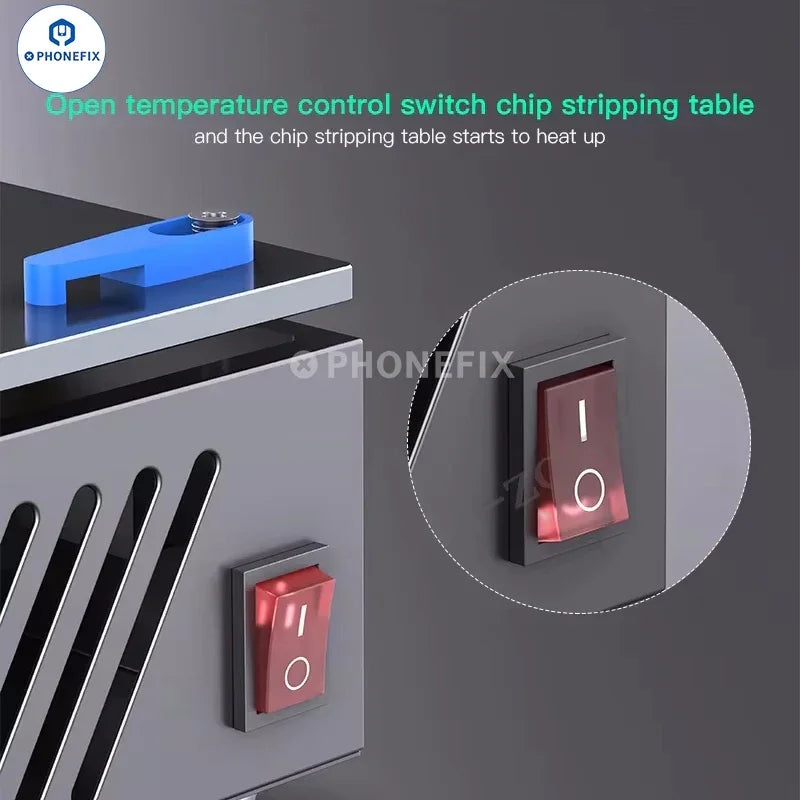 PHONEFIX HMT-X1 motherboard PCB heating platform with chip glue removal heating table used for electronic repair.