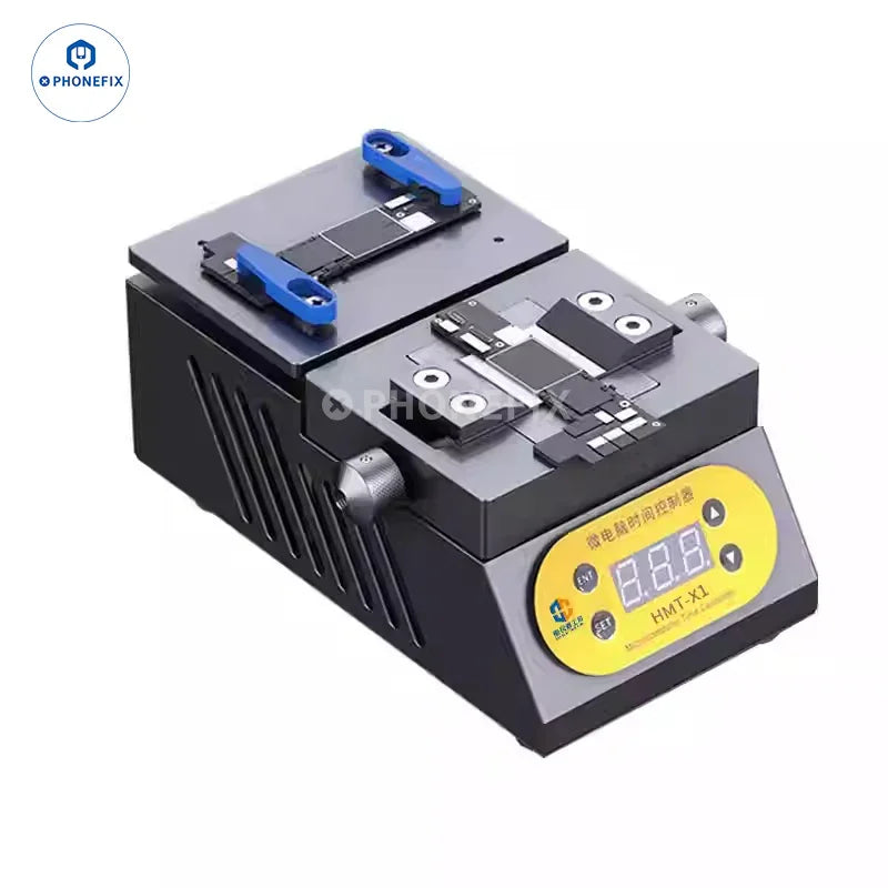 PHONEFIX HMT-X1 motherboard layering chip glue removal heating table, PCB heating platform for electronics repair.
