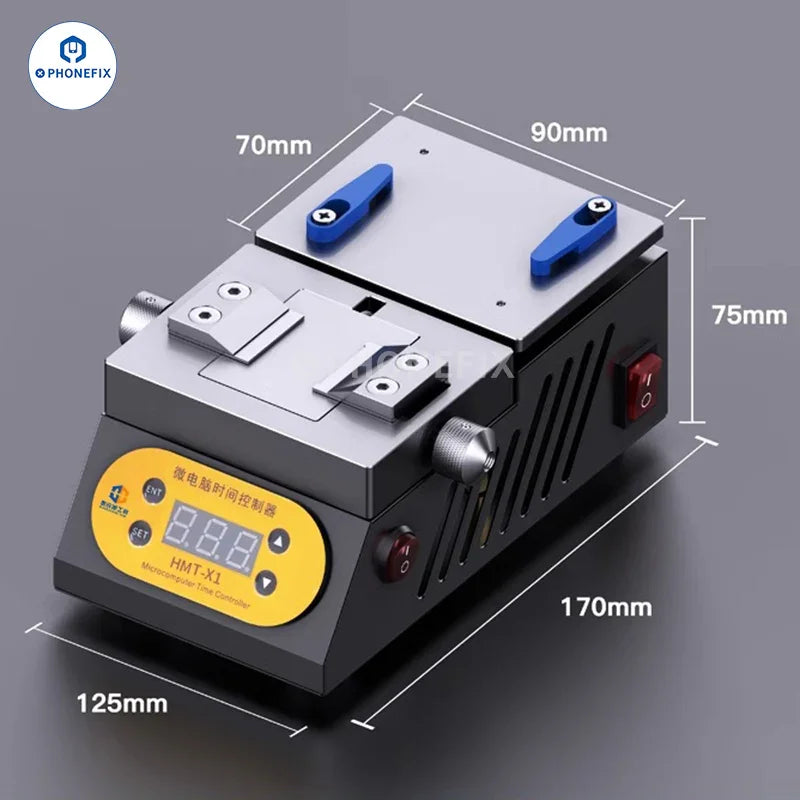 PhoneFix HMT-X1 motherboard PCB heating platform for chip removal, featuring a heating table for precise chip glue removal.
