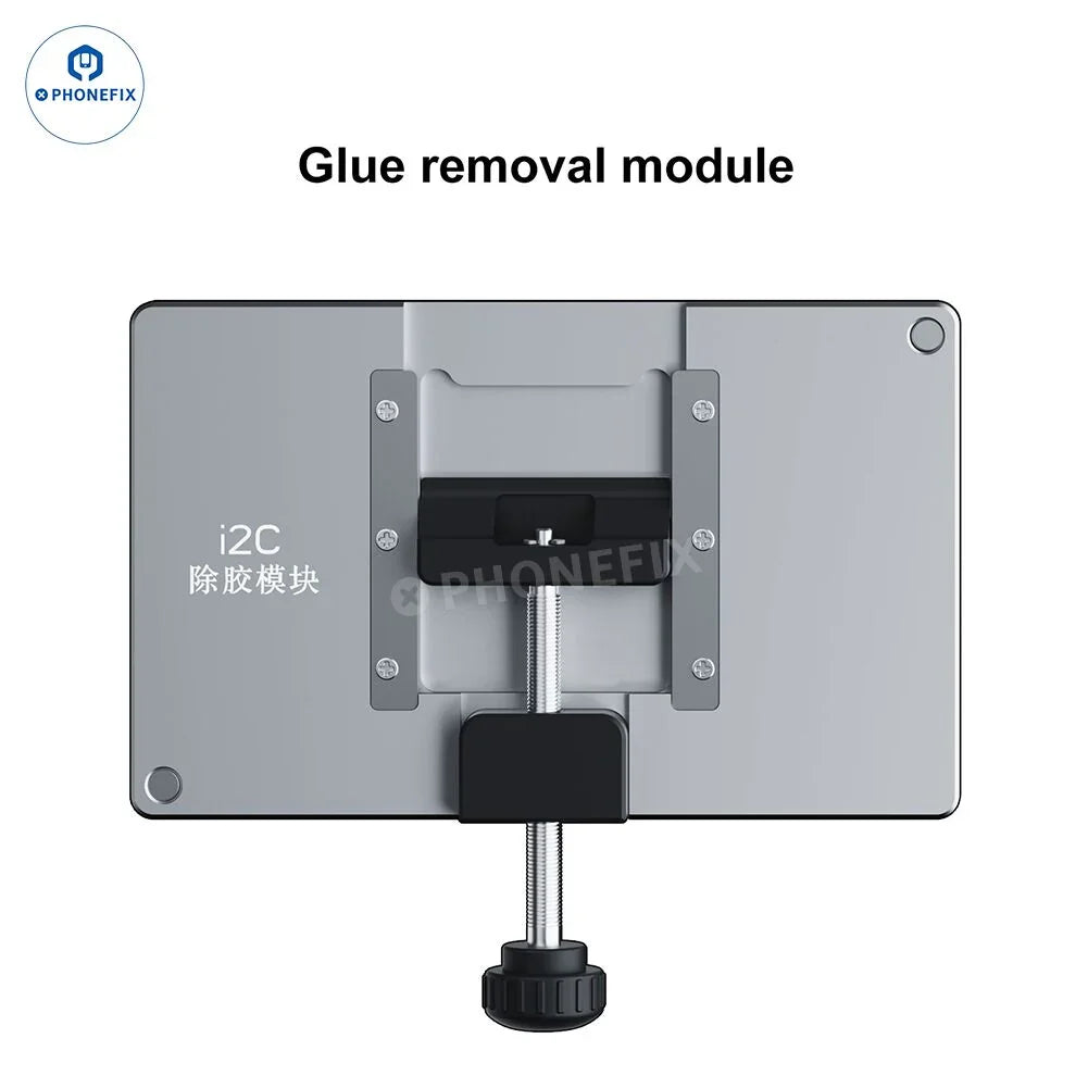 PhoneFix i2C T20 intelligent PCB de-soldering station with heating platform and molds for iPhone X to 16 Pro Max, US plug.