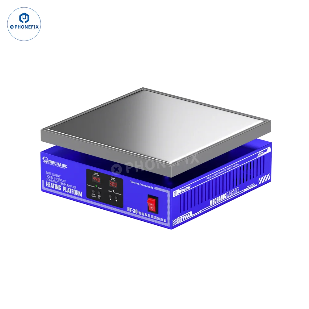 PhoneFix MECHANIC HT-30 HT-34 dual-display PCB heating platform with thermostatic controls for precise heating applications.