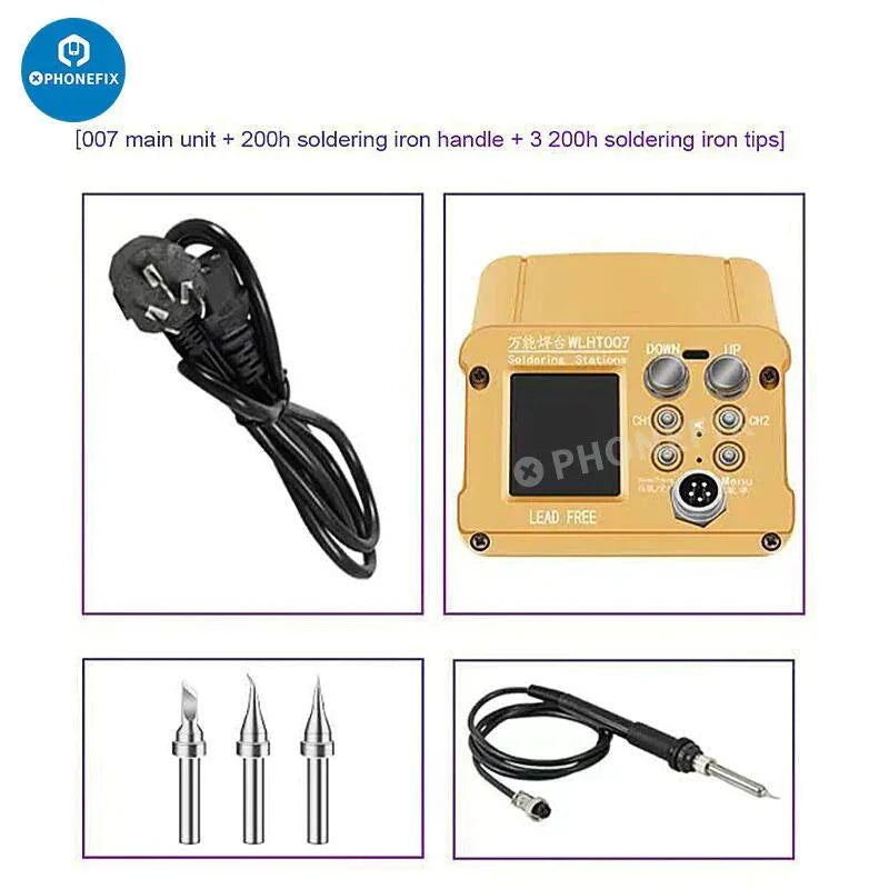 PhoneFix HT007 motherboard layered soldering station with PCB heating platform for iPhone X to 17 Pro Max repair.