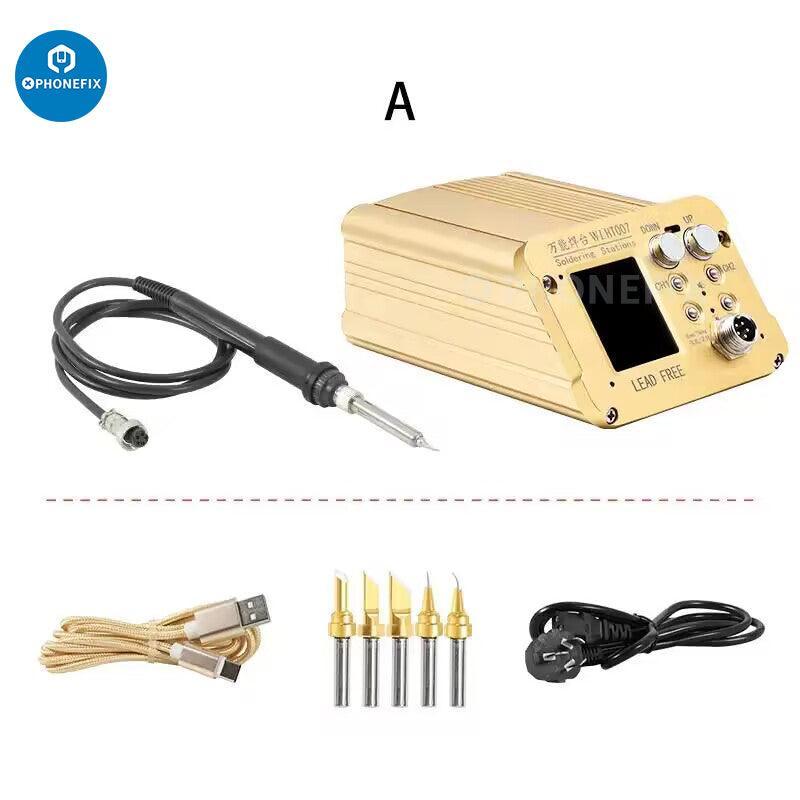 PhoneFix HT007 motherboard layered soldering station with PCB heating platform for iPhone X to 17 Pro Max repair.