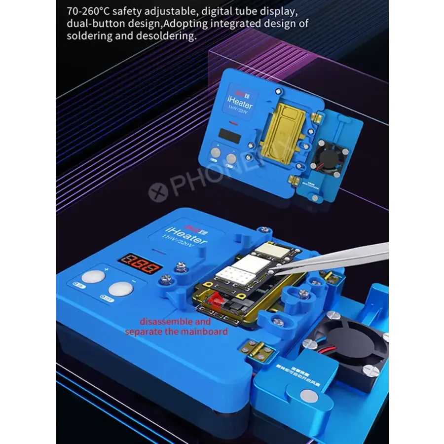 PHONEFIX JC iHeater PCB heating platform for motherboard Face ID repair, 24-piece desoldering station heating plates for electronics repair
