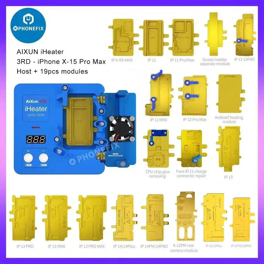 Aixun iHeater pre-heating station thermostat platform with PCB heating plate for precise temperature control and electronic repair.