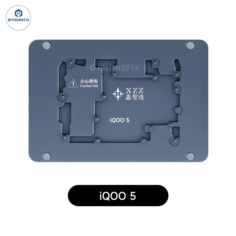XZZ L2023 Android phone motherboard heating module on PHONEFIX PCB heating platform for reballing and repair.