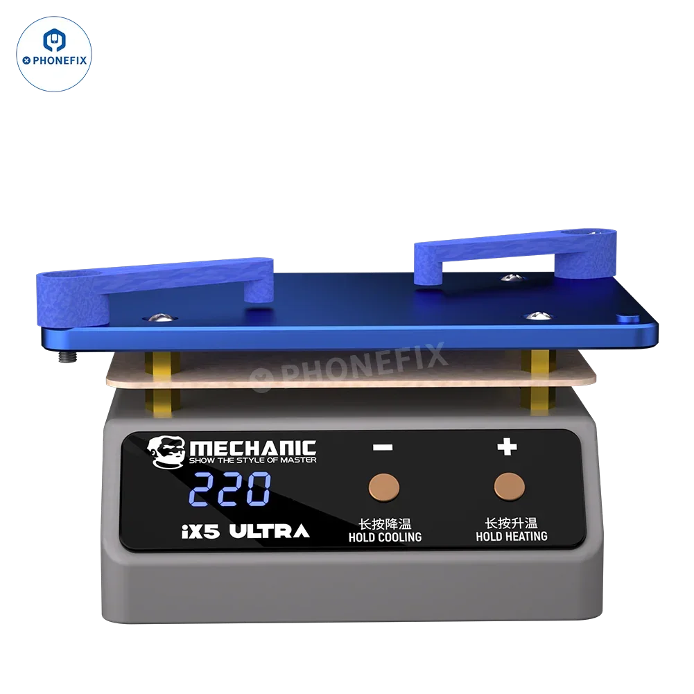 PHONEFIX Mechanic IX5 Ultra Heating Platform, universal PCB welding table with heating surface for precise circuit board repairs.