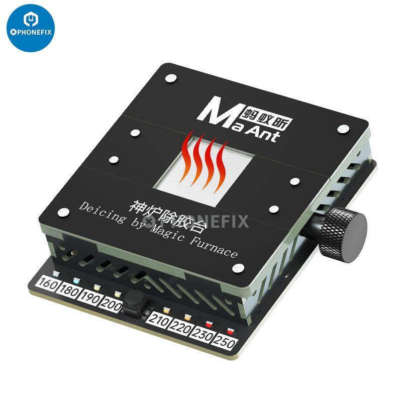 MaAnt SL-2 PCB heating platform by PHONEFIX for constant temperature glue removal, shown with heating surface and controls