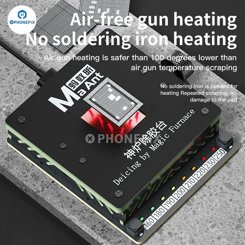 PHONEFIX MaAnt SL-2 PCB heating platform for precise temperature control and glue removal, featuring a compact constant temperature heating platform.