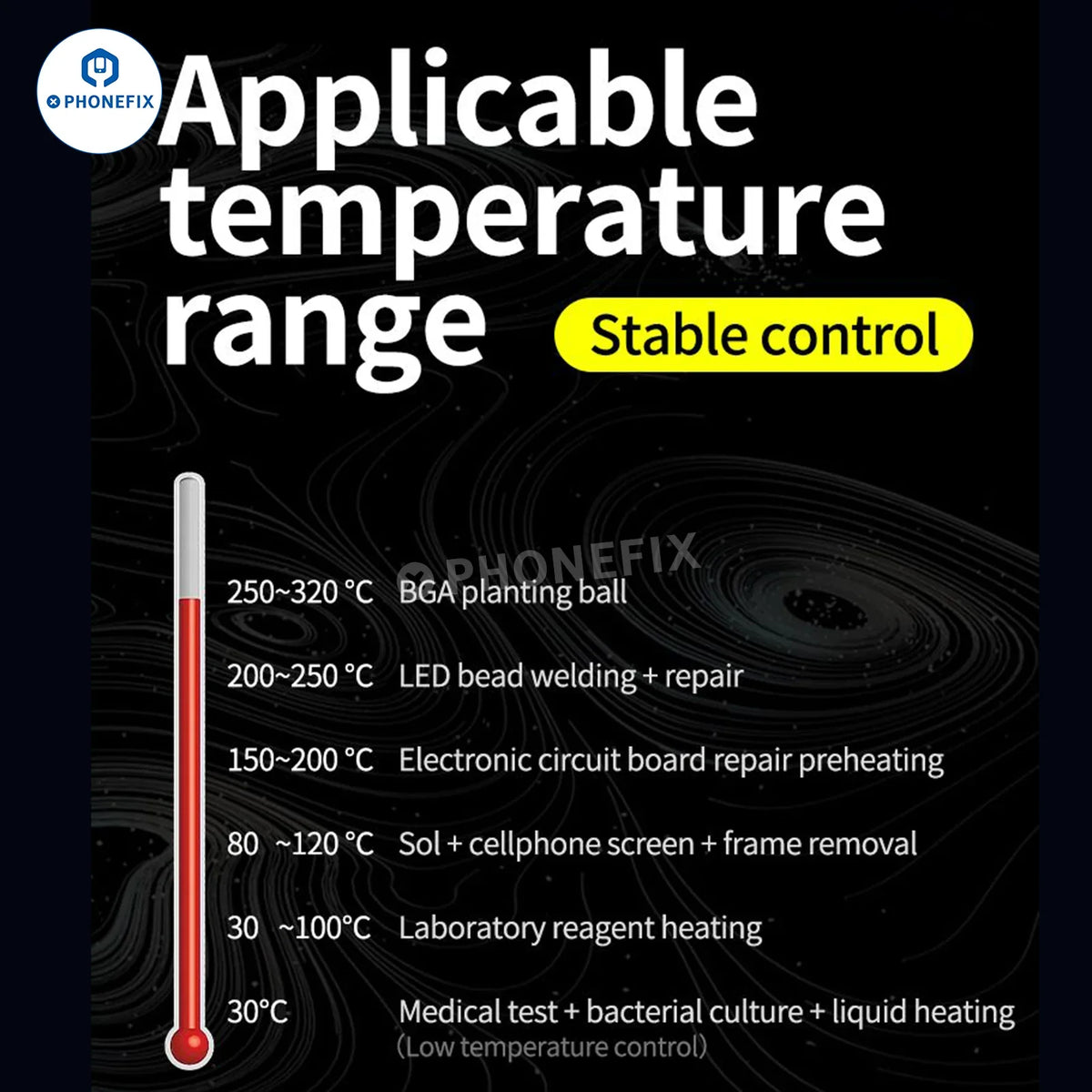 PhoneFix Mechanic HT-10 digital PCB heating platform with adjustable temperature control and durable heating surface.