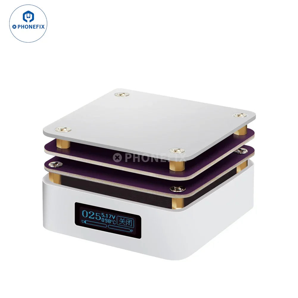 PHONEFIX Mechanic IX5 Ultra PCB Heating Platform for iPhone X-15 Pro Max, used for preheating and repair of smartphone circuit boards.