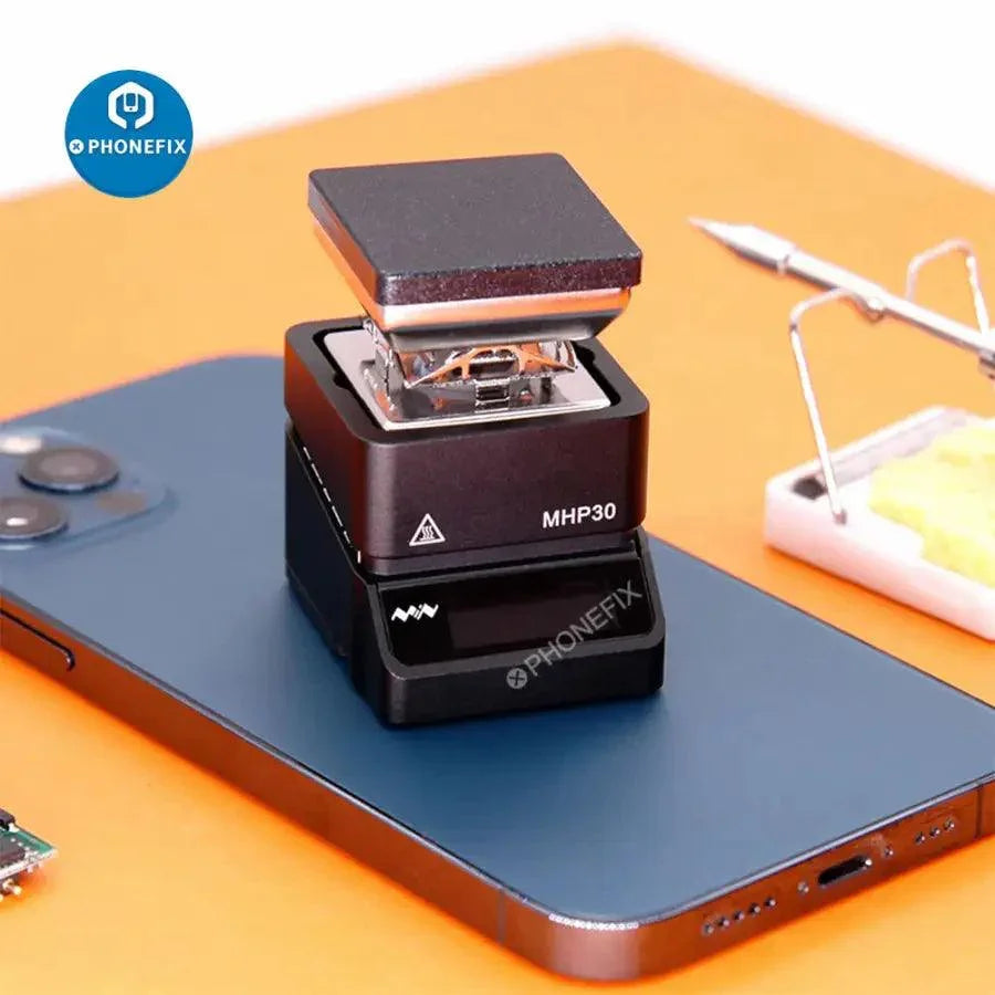 Plateforme de chauffage pour mini-PCB de PHONEFIX pour le préchauffage des composants BGA et IC, dispositif compact pour un chauffage précis des circuits imprimés.