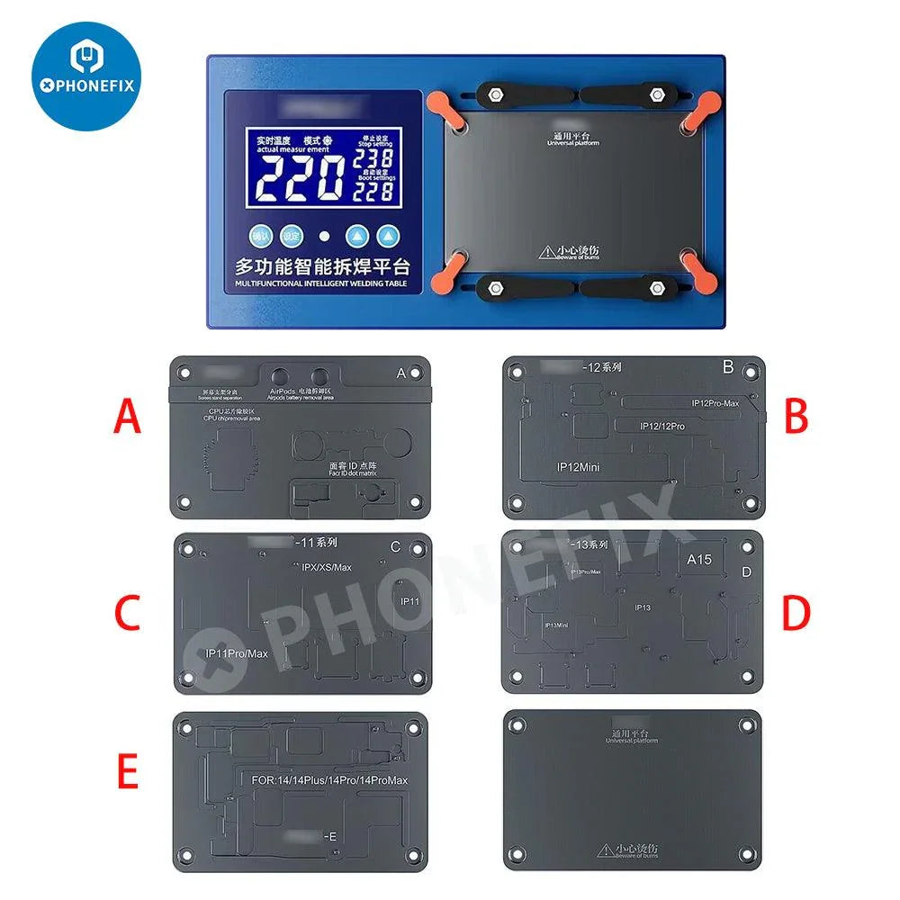 Station de préchauffage à souder PhoneFix iRepair MS1 avec plateforme chauffante pour circuit imprimé, pour la réparation des iPhone X à 16 Pro Max.