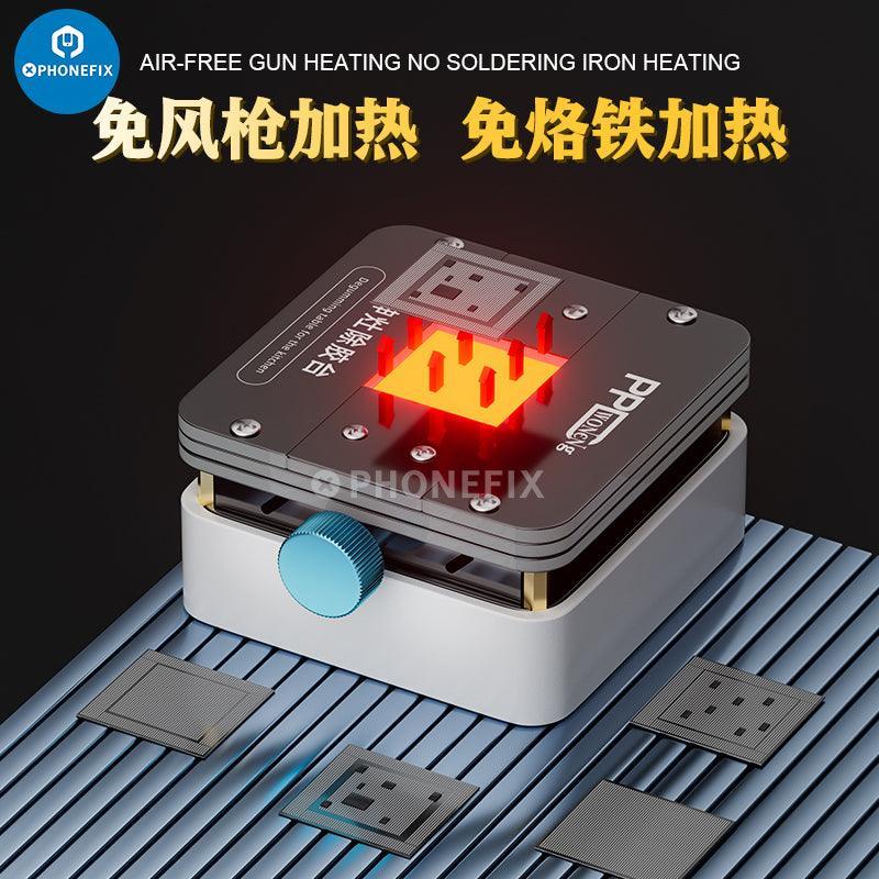 PHONEFIX PCB heating platform for Qianli Hot Stone glue removal, featuring thermostatic preheating for efficient PCB repair.