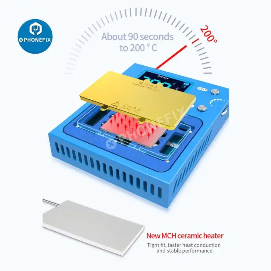 JC Aixun iHeater Pro PCB heating platform by PHONEFIX for preheating phone boards during desoldering processes.