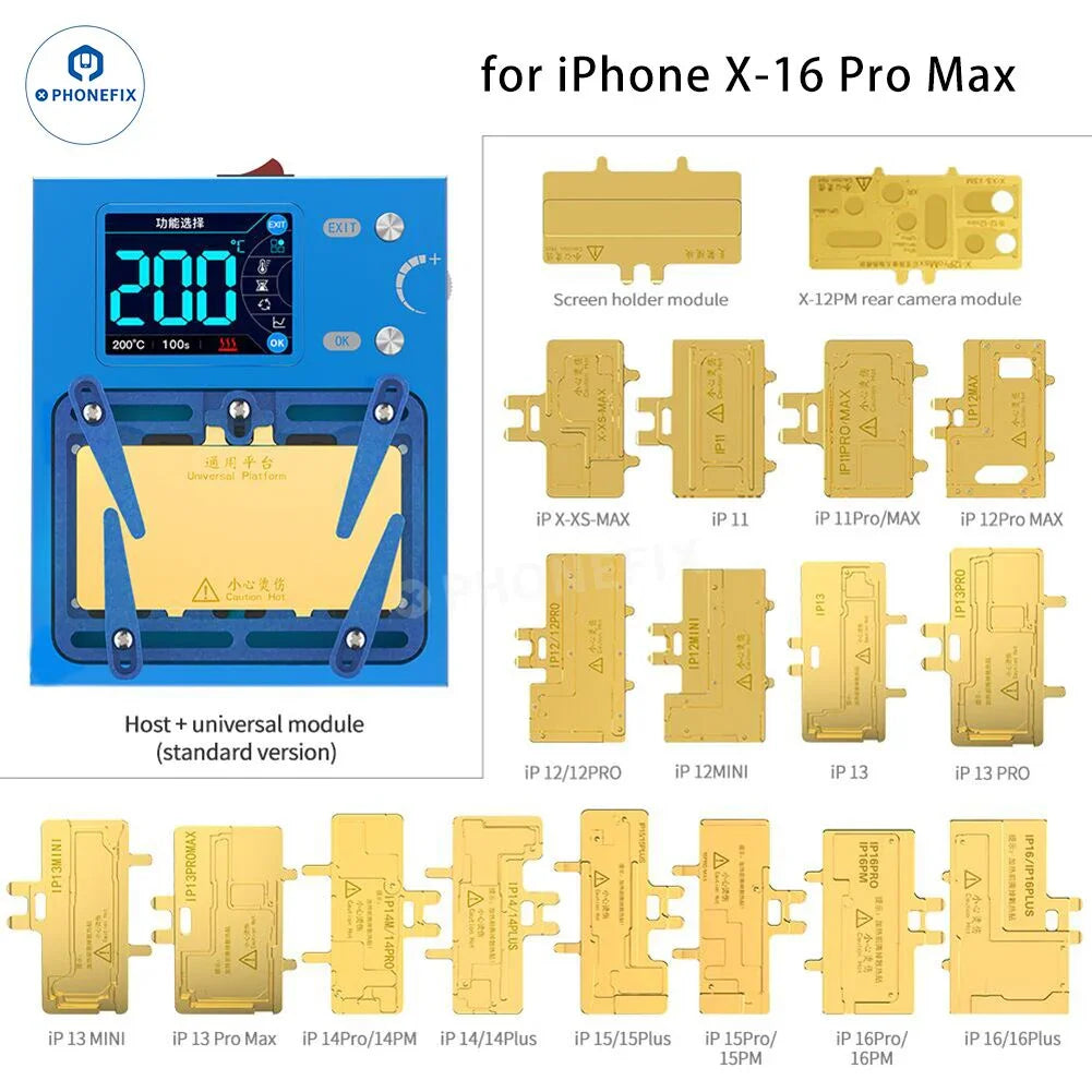 PHONEFIX JC Aixun iHeater Pro PCB heating platform for phone board desoldering, used for preheating and rework tasks.