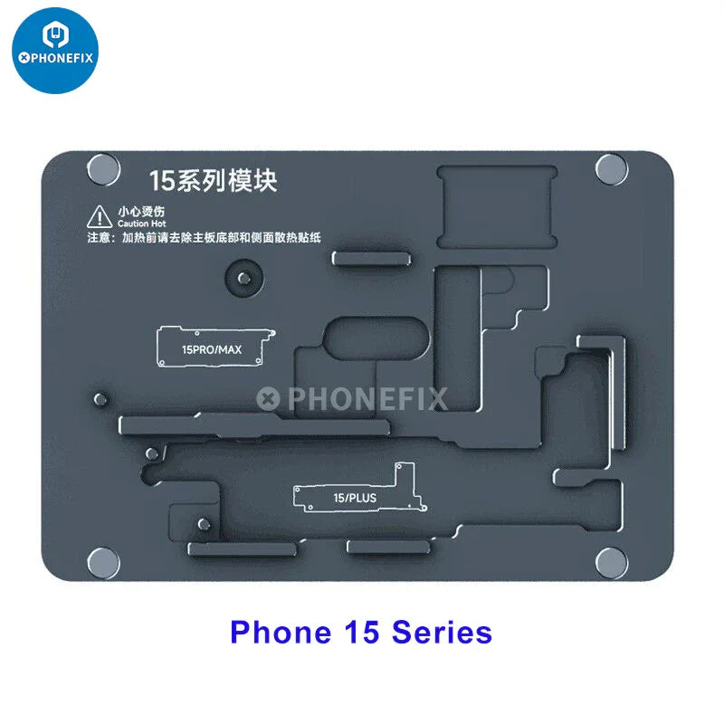 PhoneFix XZZ L2023 intelligent desoldering station with PCB heating platform for iPhone X to Pro Max models, showing the device and controls.