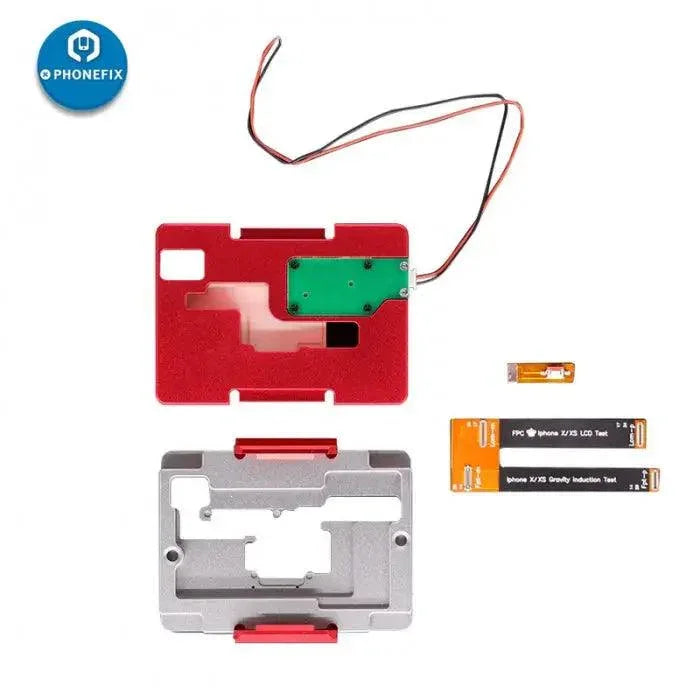 PhoneFix WL C11 iSocket Jig for iPhone X logic board testing, a double-layer PCB separating fixture for precise repairs.