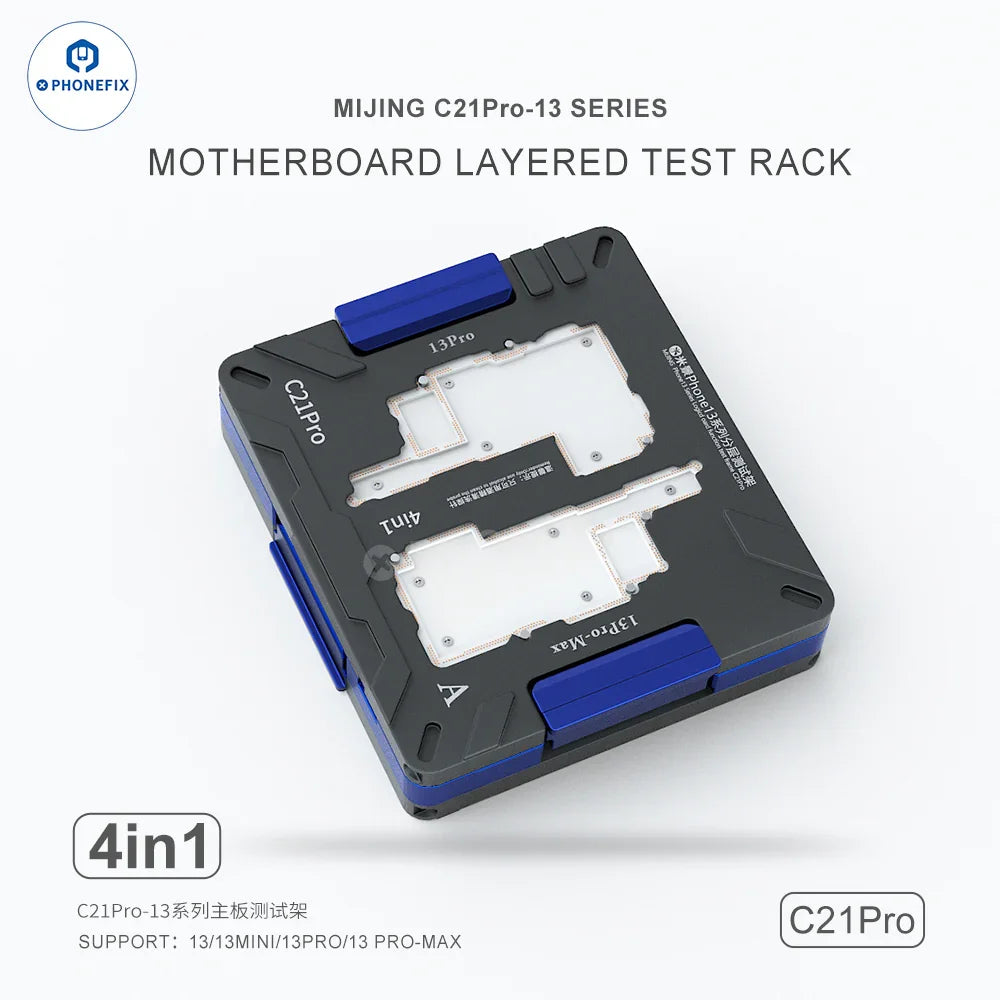 PHONEFIX MJ C18 C20 C23 C24 motherboard test fixture for iPhone X-16 Pro Max PCB separating fixture, used for device repair.